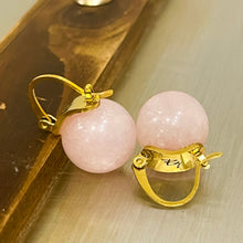 Load image into Gallery viewer, BG Signature Rose Quartz Earrings