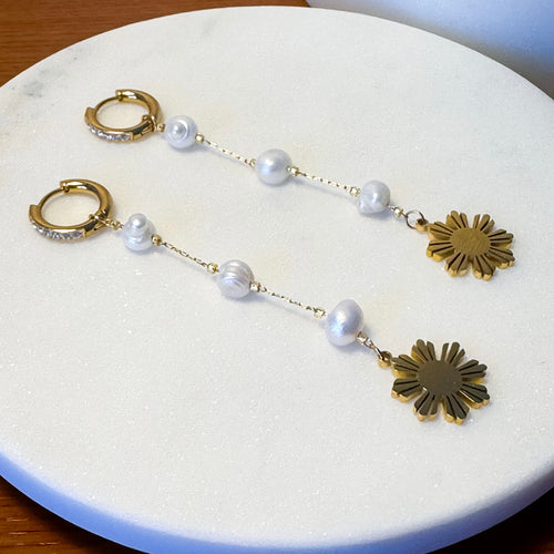 Pearl Of The Orient Sun Earrings