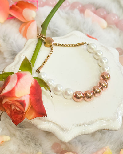Pearl & Rose Gold Bracelet