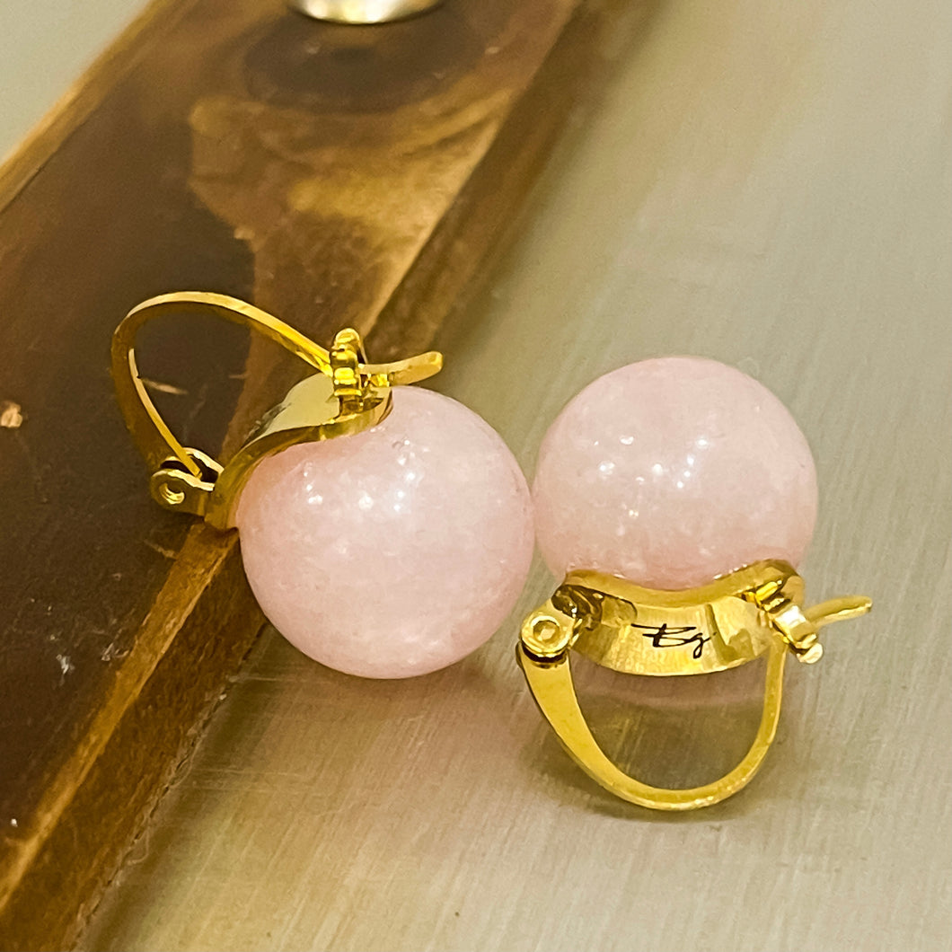 BG Signature Rose Quartz Earrings