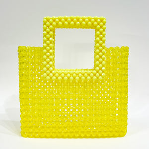 Lemon Yellow Crystal Beaded Tote