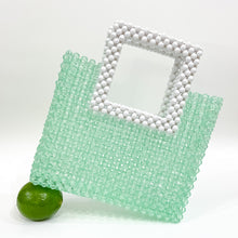 Load image into Gallery viewer, Lime Green Crystal Beaded Tote