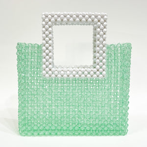 Lime Green Crystal Beaded Tote