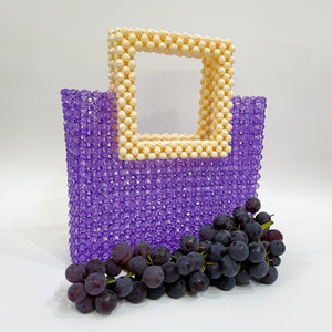 Purple Crystal Beaded Tote