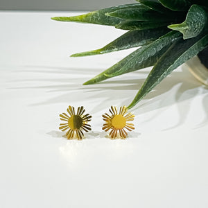 Gold Sun Stud Earrings