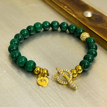 Load image into Gallery viewer, Pop of Gold Malachite Bracelet