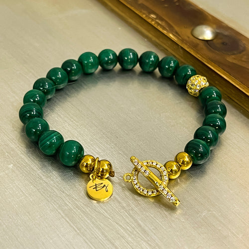 Pop of Gold Malachite Bracelet