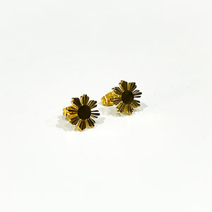 Gold Sun Stud Earrings