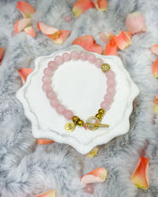 Load image into Gallery viewer, Pop of Gold Rose Quartz Bracelet