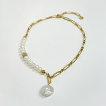 Load image into Gallery viewer, BG Signature Freshwater Pearl &amp; Paperclip Necklace