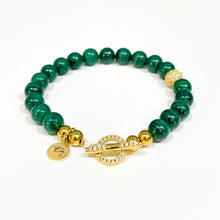 Load image into Gallery viewer, Pop of Gold Malachite Bracelet