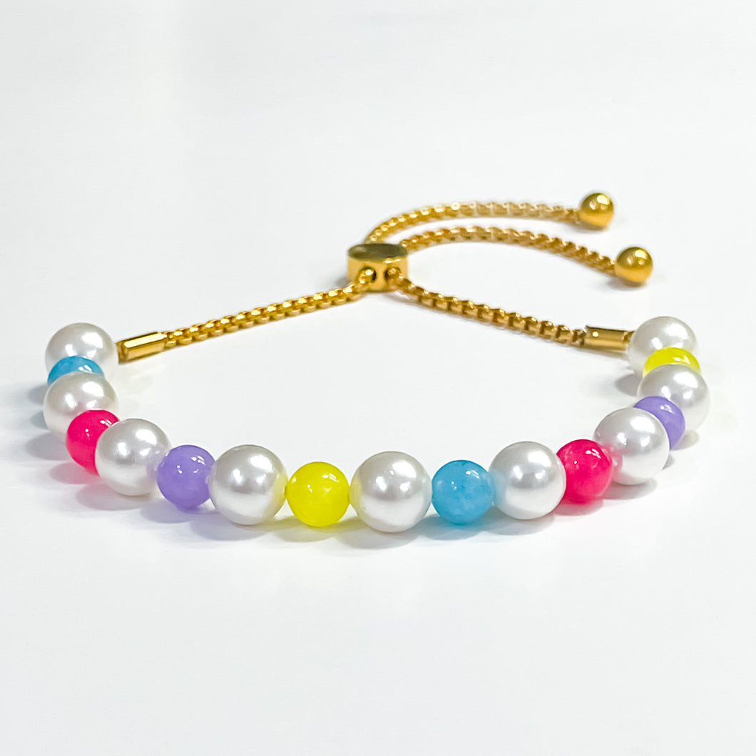 Y2K Colourful Pearl & Jade Bracelet