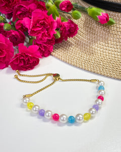 Y2K Colourful Pearl & Jade Bracelet